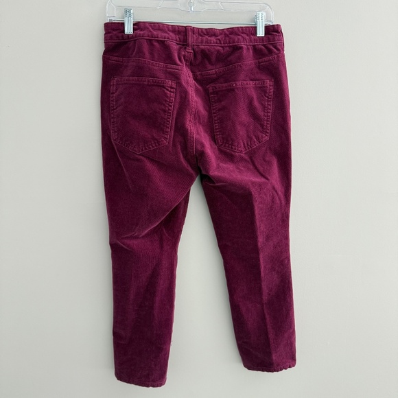 PILCRO JEANS MICRO CORDUROY CROPPED 5 POCKET STYLE COTTON BLD BURGUNDY 30 - Picture 6 of 11